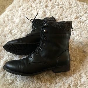 ❗️New Madden Girl Black Combat Boots Sz 10